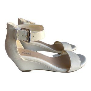 FIONI Wedge Heels 5.0 White Ankle Strap Women's